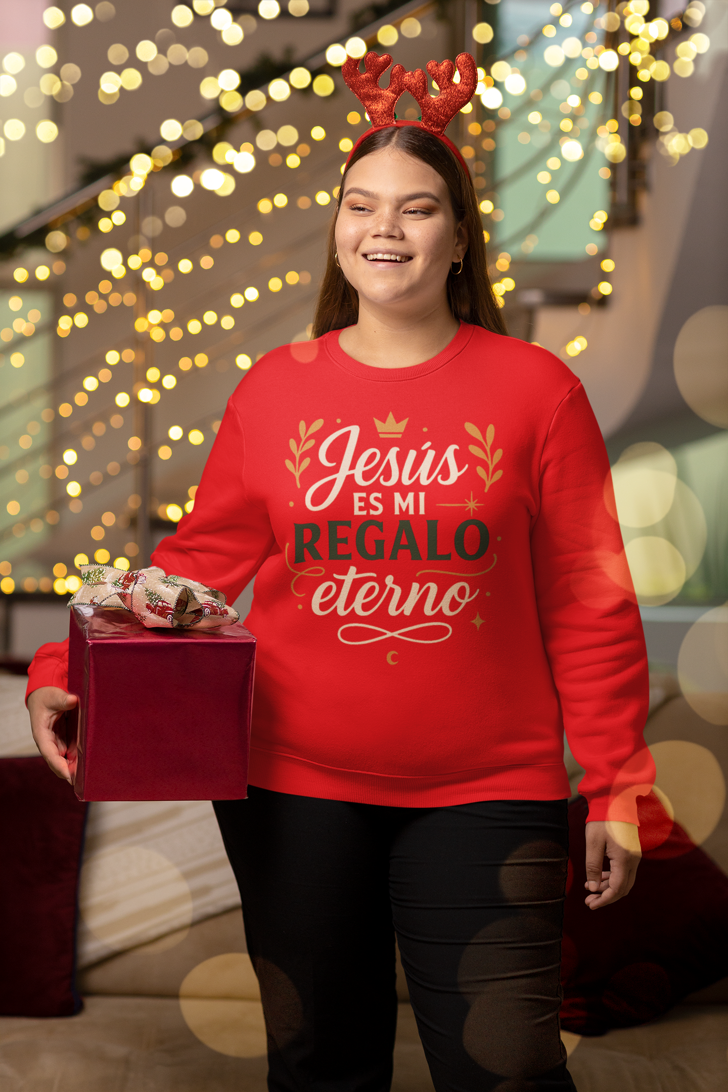 Jesús es mi regalo eterno Sudadera Cristiana Roja
