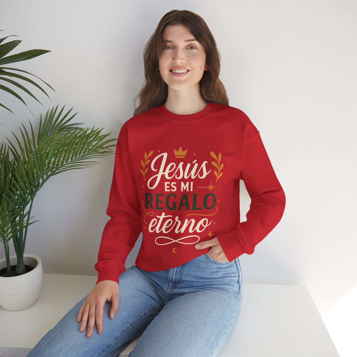 Jesús es mi regalo eterno Sudadera Cristiana Roja